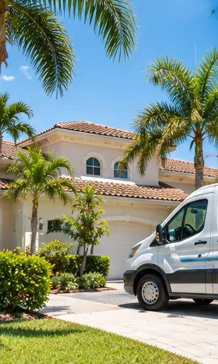 Service van parked outside a Florida home